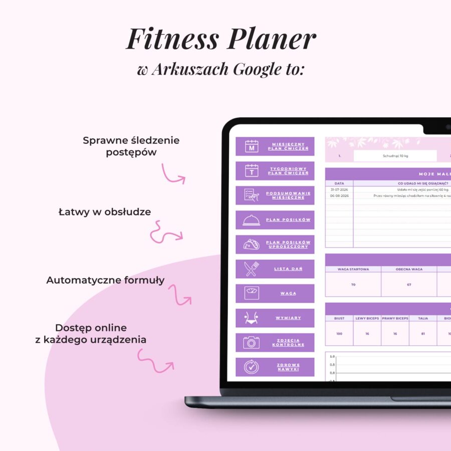 Fitness Planer w Arkuszach Google