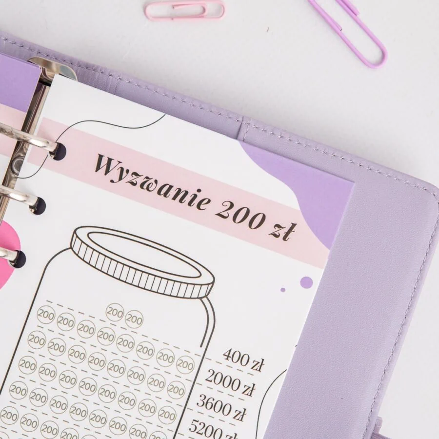 Karta wyzwania 200 zł | Słoik oszczędności