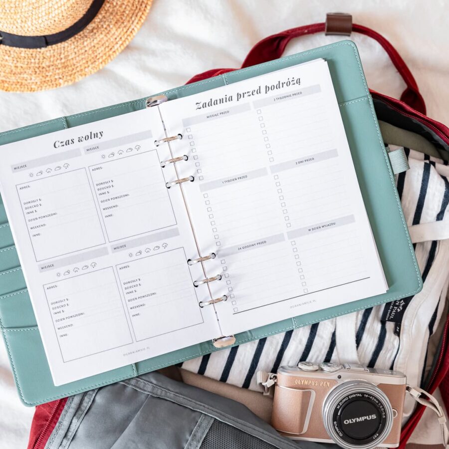 Planer podróży - wkład do organizera | Strony Czas wolny i Zadania przed podróżą (2)
