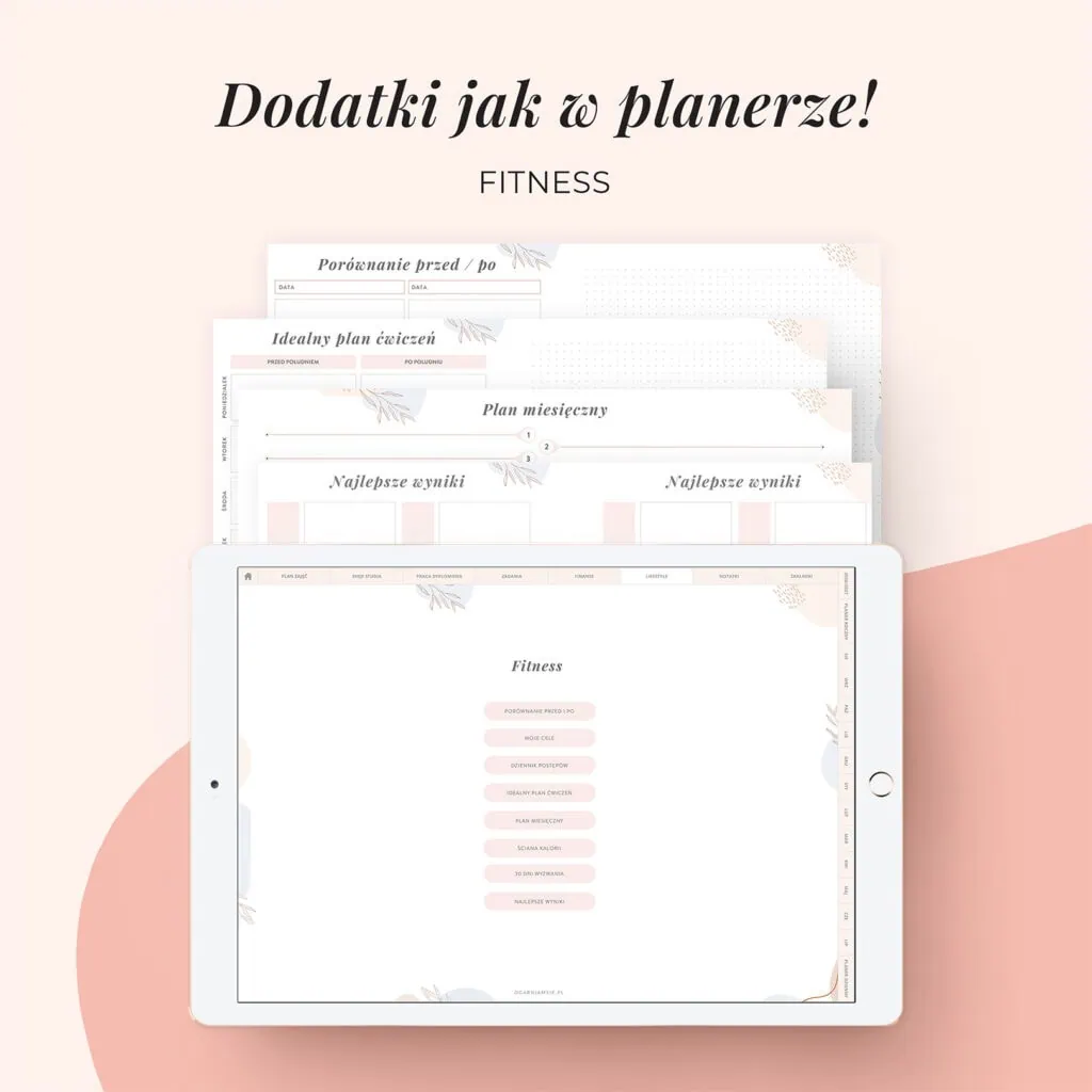 Cyfrowy planer 2027 na iPada - dodatek planer fitness