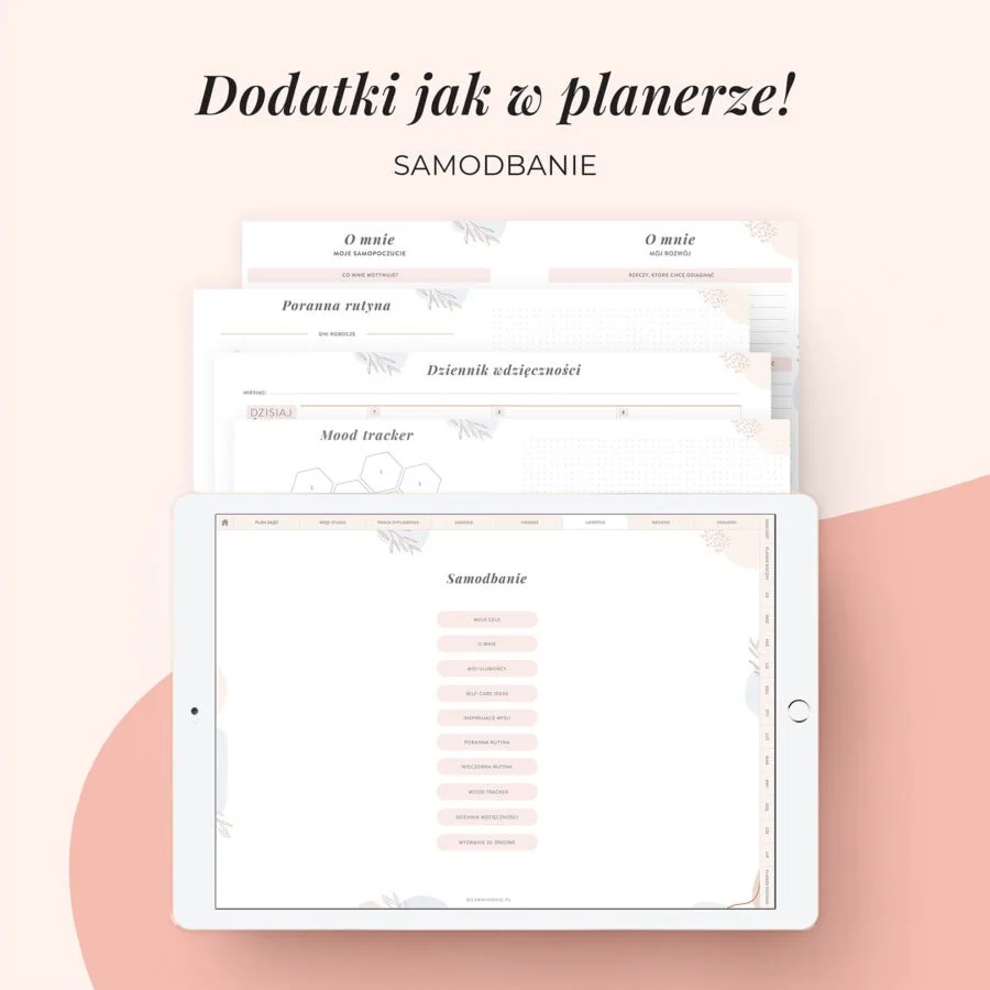 Cyfrowy planner 2027 na iPada - dodatek samodbanie