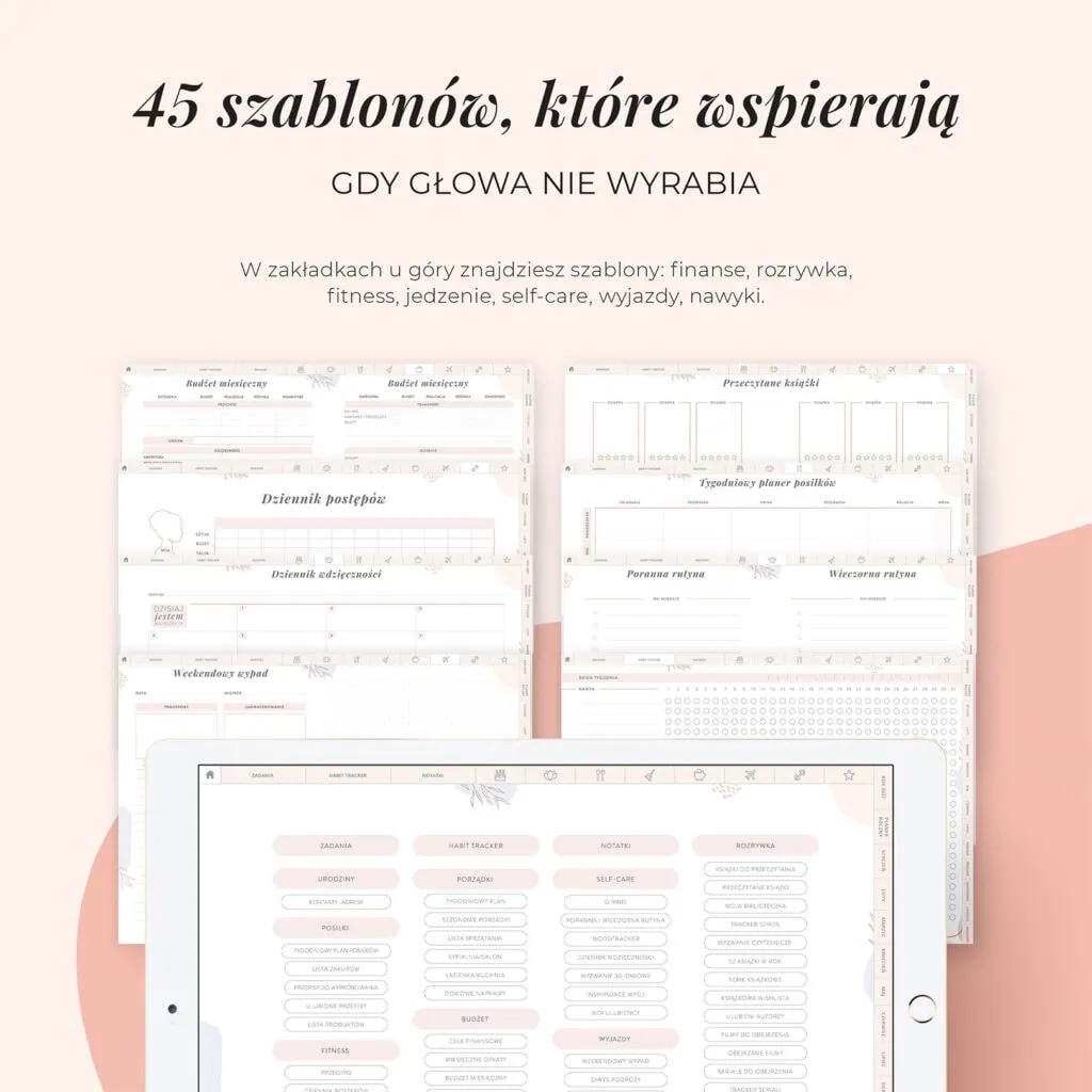 Cyfrowy planer 2027 na iPada - szablony w planerze