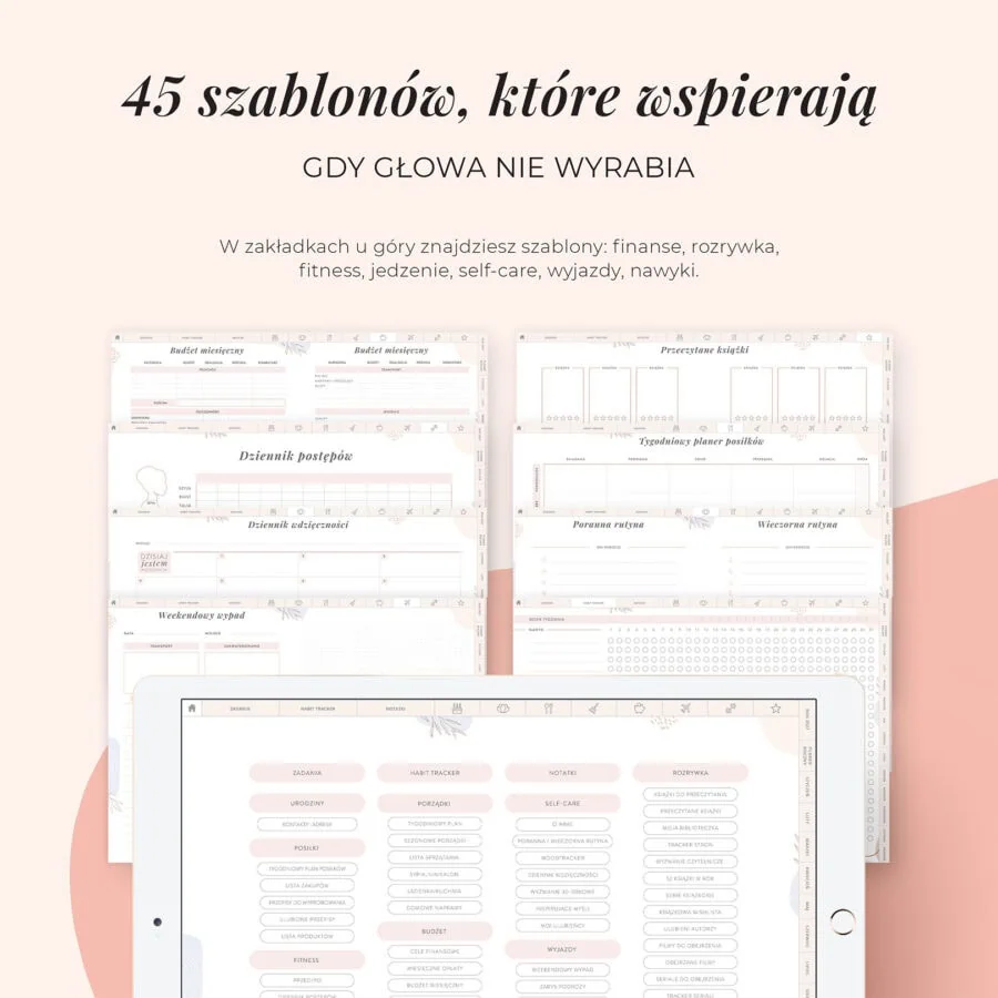 Cyfrowy planer 2027 na iPada - szablony w planerze