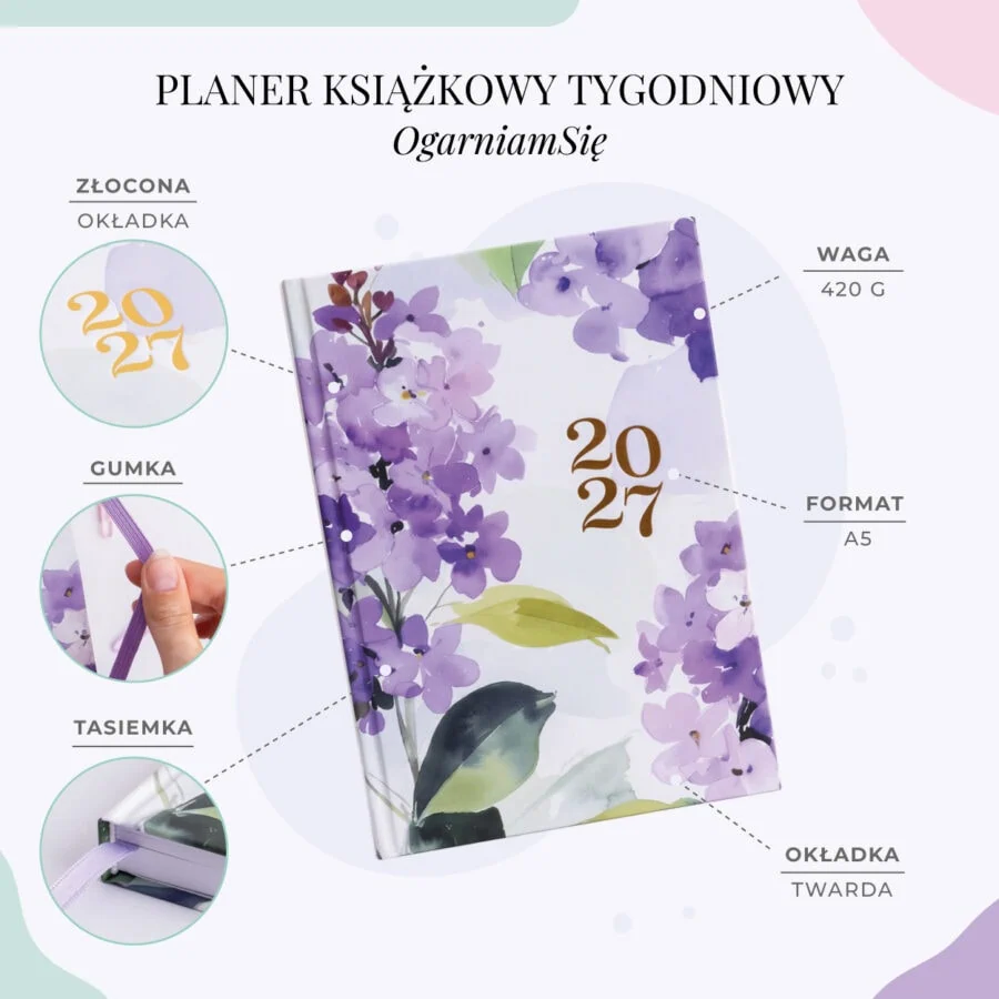 Planer książkowy tygodniowy 2027 Słodkie Bzy